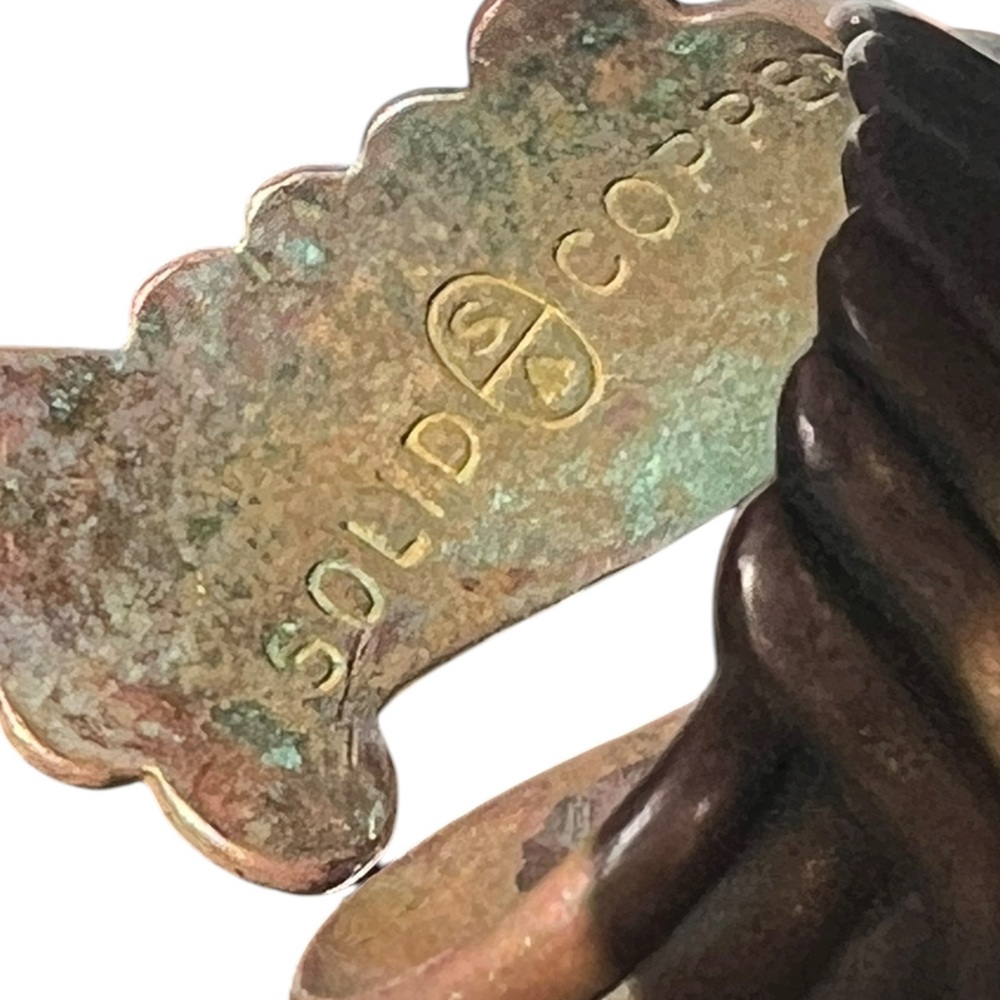 Vintage Solid Copper Swirl Scroll Adjustable Ring… - image 4